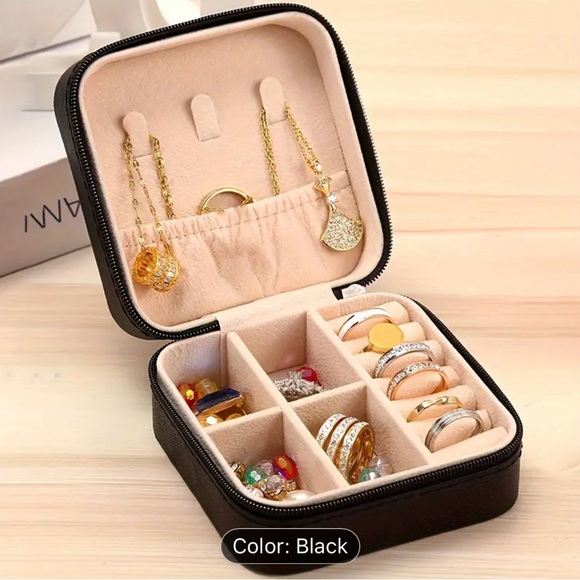 Chic Travel Jewelry Organizer Case; Storage for Rings, Necklaces, Earrings - Picture 3 of 7